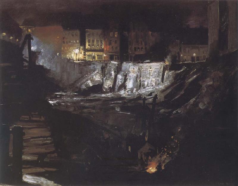 George Bellows Excavation at Night oil painting image